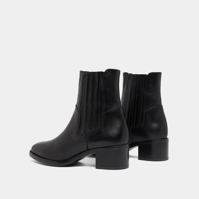 Women Boots With Elastic Band And Square Heel Black JONAK Ankle Boots Lowboots