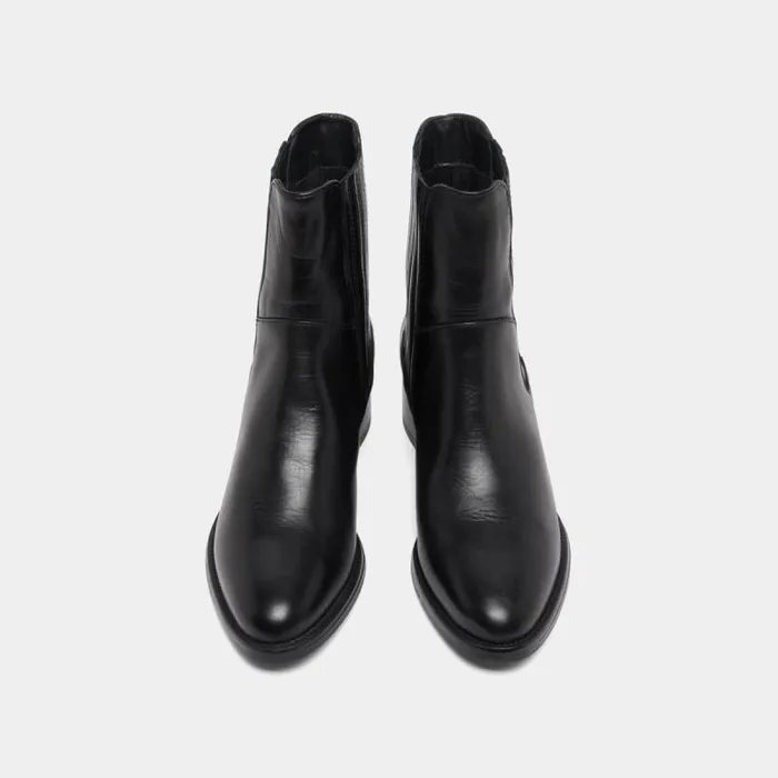 Women Boots With Elastic Band And Square Heel Black JONAK Ankle Boots Lowboots