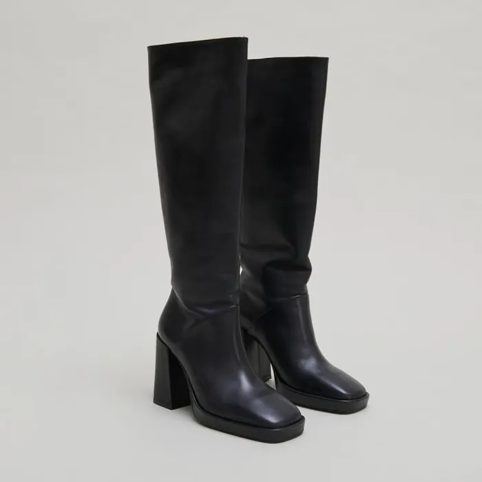 Women Bottes Talons Hauts Et Bouts Carrs Black JONAK Boots Thighhigh Boots
