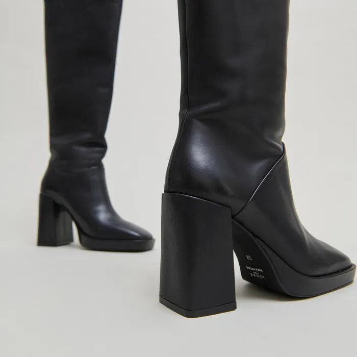 Women Bottes Talons Hauts Et Bouts Carrs Black JONAK Boots Thighhigh Boots