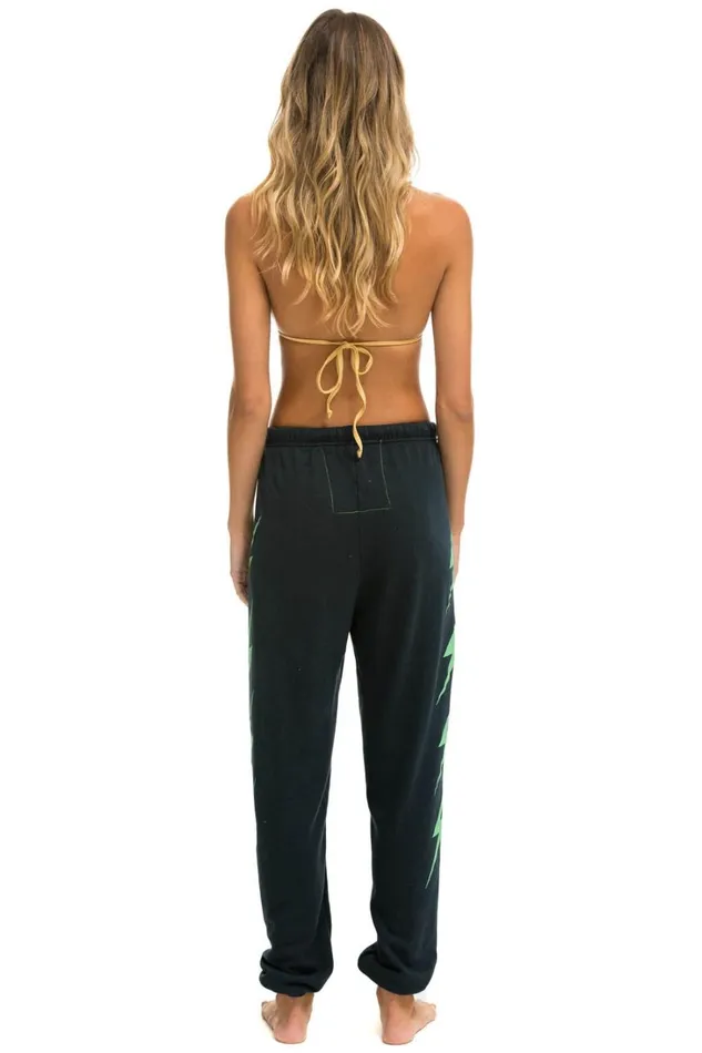 Women Bottoms Aviator Nation BOLT 4 SWEATPANTS 8211 CHARCOAL MINT
