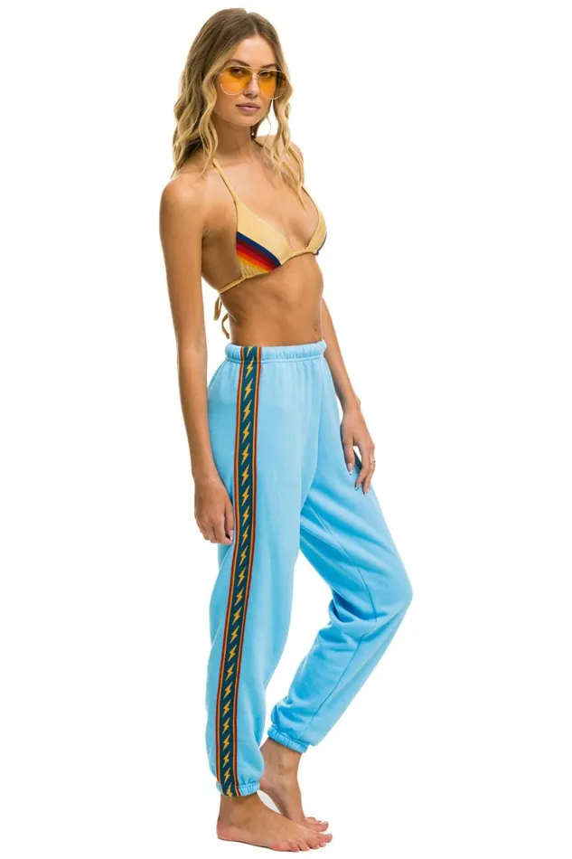 Women Bottoms Aviator Nation BOLT STRIPE SWEATPANTS 8211 SKY Women Bottoms Aviator Nation BOLT STRIPE SWEATPANTS 8211 SKY