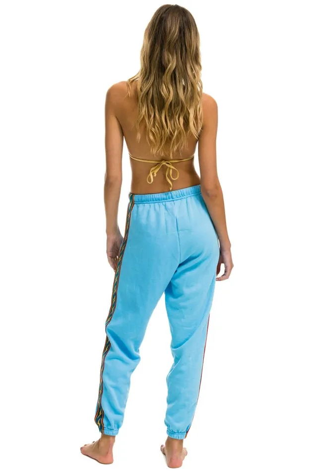 Women Bottoms Aviator Nation BOLT STRIPE SWEATPANTS 8211 SKY Women Bottoms Aviator Nation BOLT STRIPE SWEATPANTS 8211 SKY
