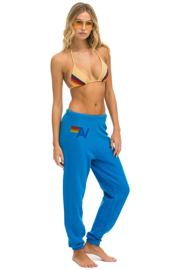 Women Bottoms Aviator Nation LOGO SWEATPANTS 8211 OCEAN Women Bottoms Aviator Nation LOGO SWEATPANTS 8211 OCEAN