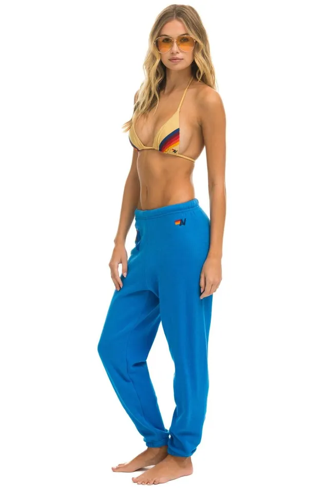 Women Bottoms Aviator Nation LOGO SWEATPANTS 8211 OCEAN Women Bottoms Aviator Nation LOGO SWEATPANTS 8211 OCEAN