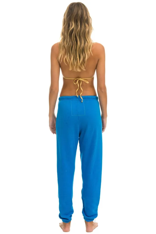 Women Bottoms Aviator Nation LOGO SWEATPANTS 8211 OCEAN Women Bottoms Aviator Nation LOGO SWEATPANTS 8211 OCEAN