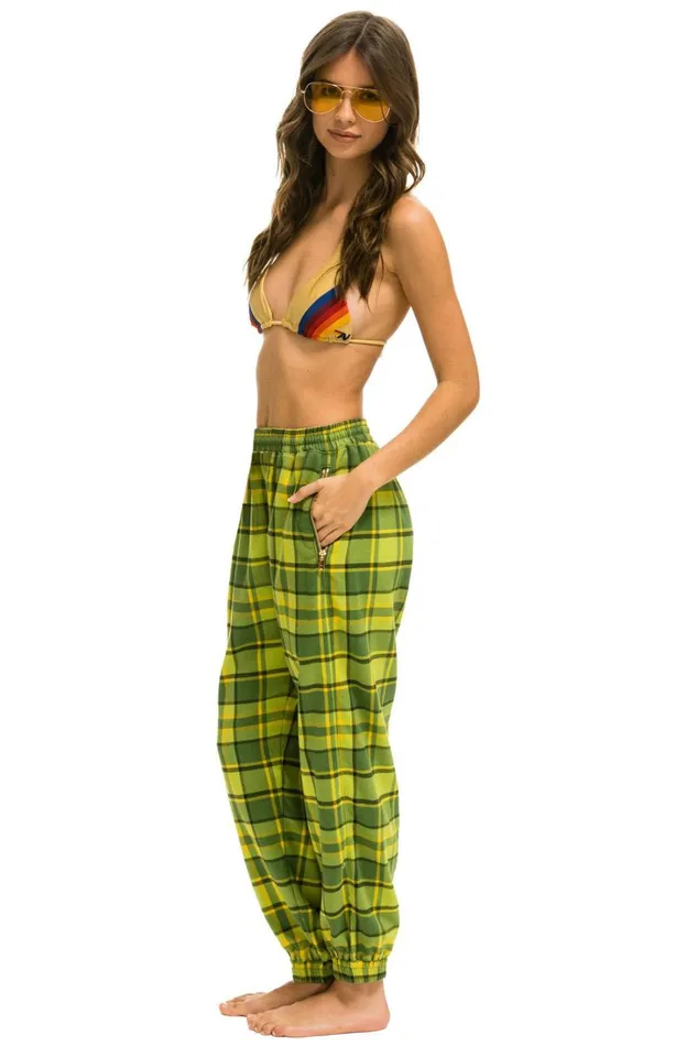 Women Bottoms Aviator Nation PLAID LODGE PANT 8211 AVOCADO PLAID Women Bottoms Aviator Nation PLAID LODGE PANT 8211 AVOCADO PLAID
