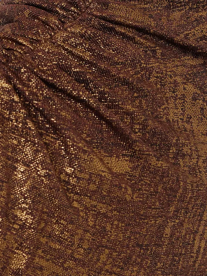Women Brushed Bronze Draped Dress Bronze Jigsaw Party