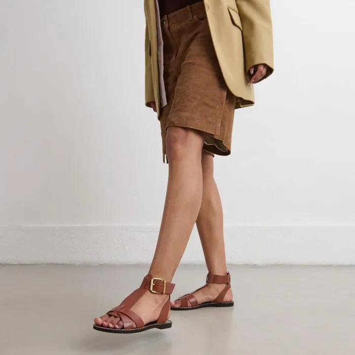 Women Buckle And Strap Sandals Cognac JONAK Sandals