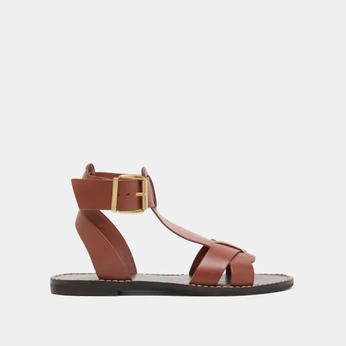Women Buckle And Strap Sandals Cognac JONAK Sandals