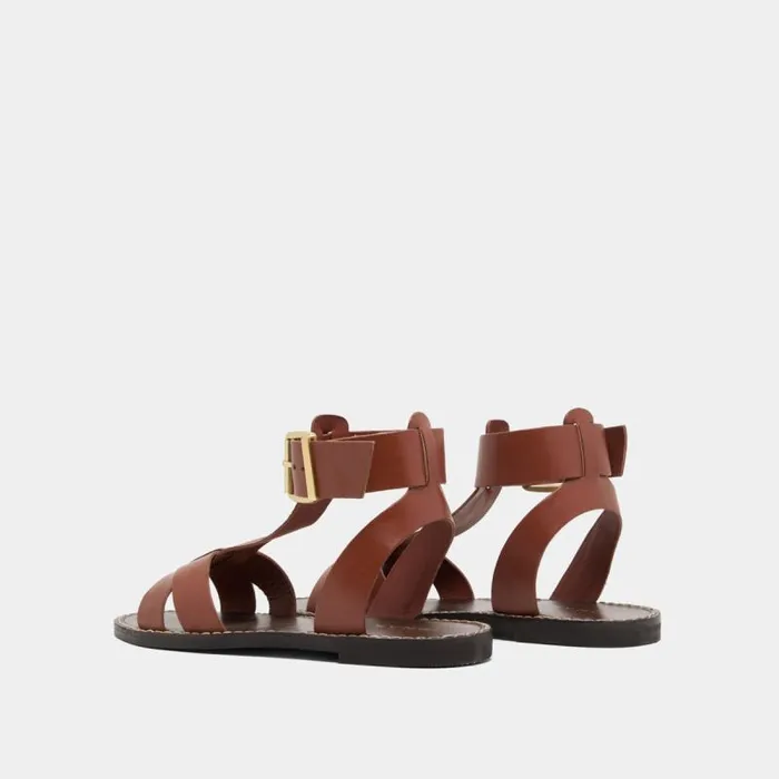 Women Buckle And Strap Sandals Cognac JONAK Sandals