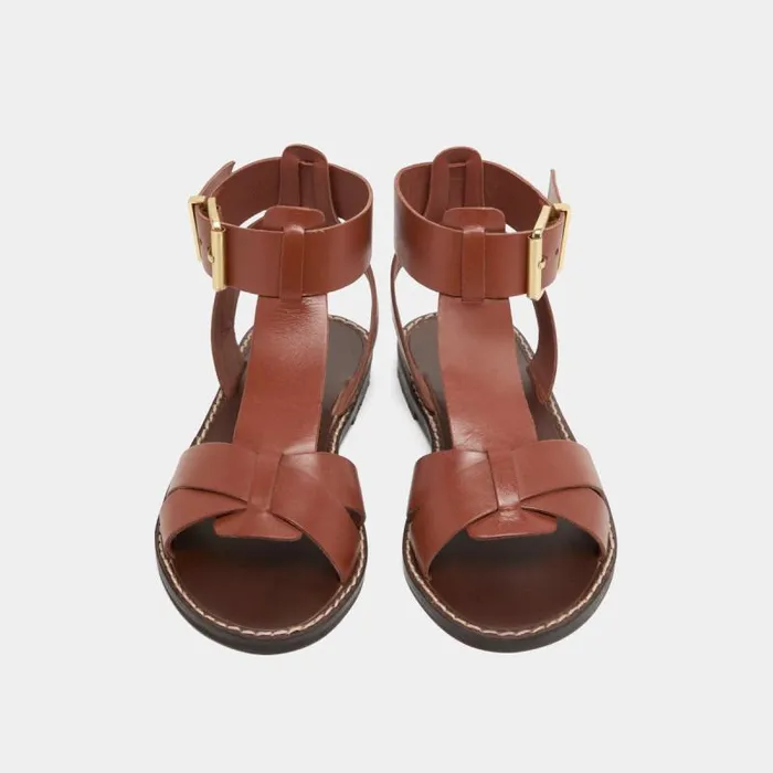 Women Buckle And Strap Sandals Cognac JONAK Sandals