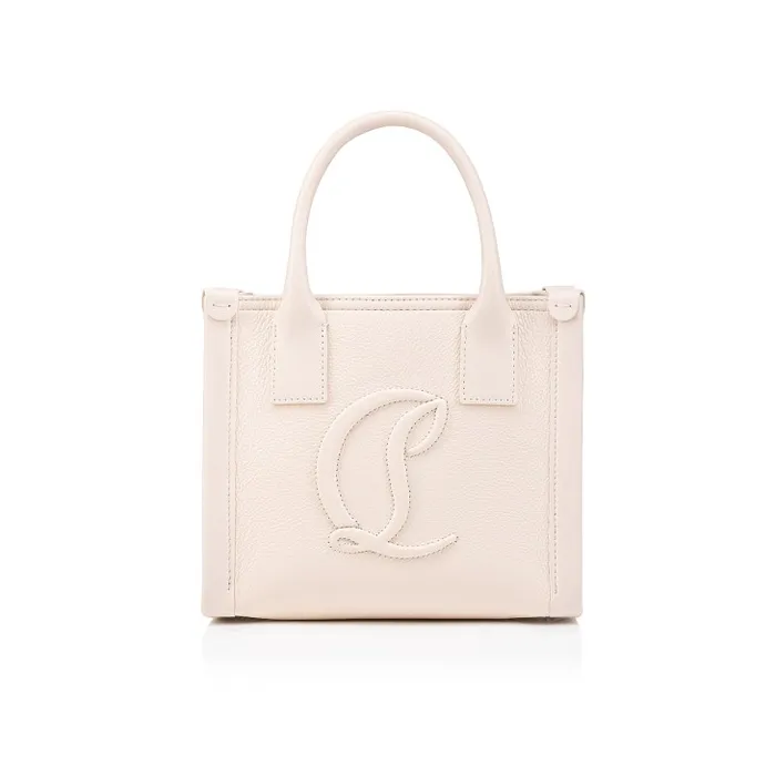 Women By My Side Mini Tote Bag 8211 Grained Calf Leather 8211 Leche Christian Louboutin Totes
