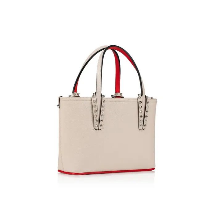 Women Cabata Mini Tote Bag 8211 Grained Calf Leather 8211 Leche Christian Louboutin Shoulder Bags