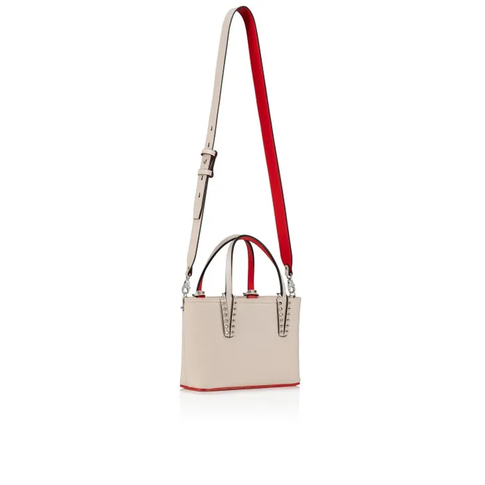 Women Cabata Mini Tote Bag 8211 Grained Calf Leather 8211 Leche Christian Louboutin Shoulder Bags