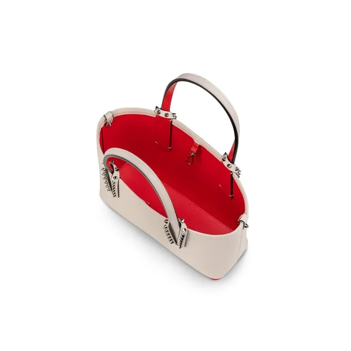 Women Cabata Mini Tote Bag 8211 Grained Calf Leather 8211 Leche Christian Louboutin Shoulder Bags