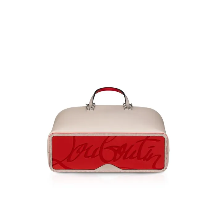 Women Cabata Small Tote Bag 8211 Grained Calf Leather 8211 Leche Christian Louboutin Totes
