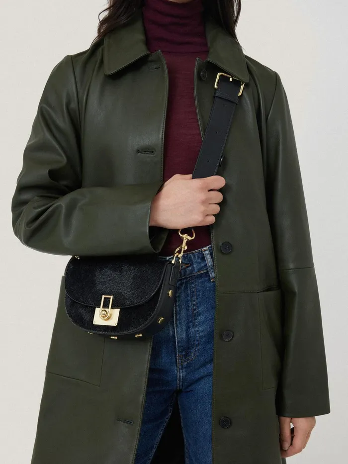 Women Calf Hair Denbigh Crossbody Black Jigsaw Bags