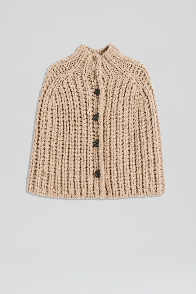 Women Capes Scanlan Theodore HANDKNIT CAPE TAUPE Women Capes Scanlan Theodore HANDKNIT CAPE TAUPE