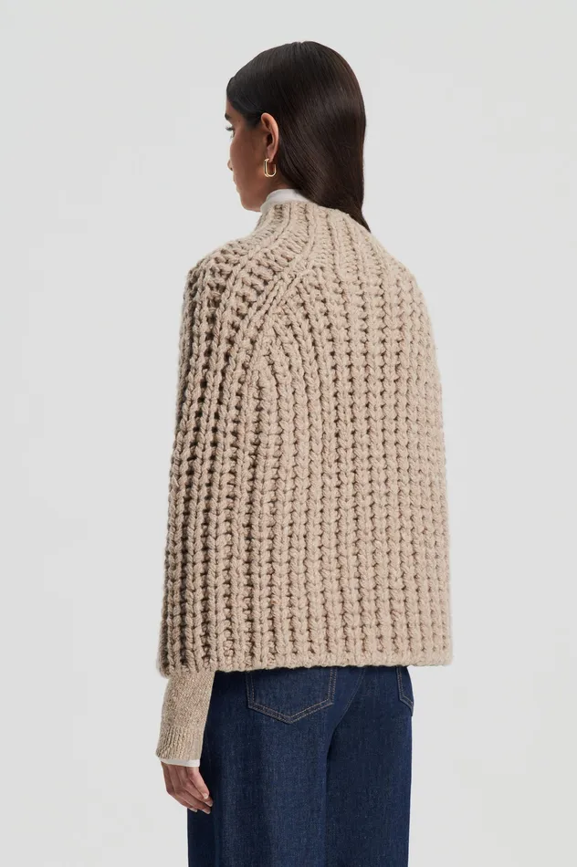 Women Capes Scanlan Theodore HANDKNIT CAPE TAUPE Women Capes Scanlan Theodore HANDKNIT CAPE TAUPE