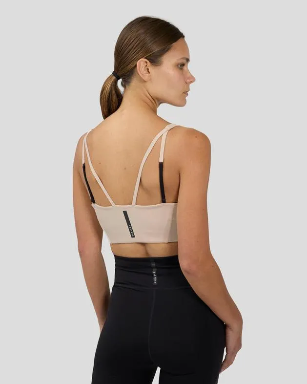Women Castore Sports Bras WoFlow Training Low Impact Crop Sports Bra 8211 Beige