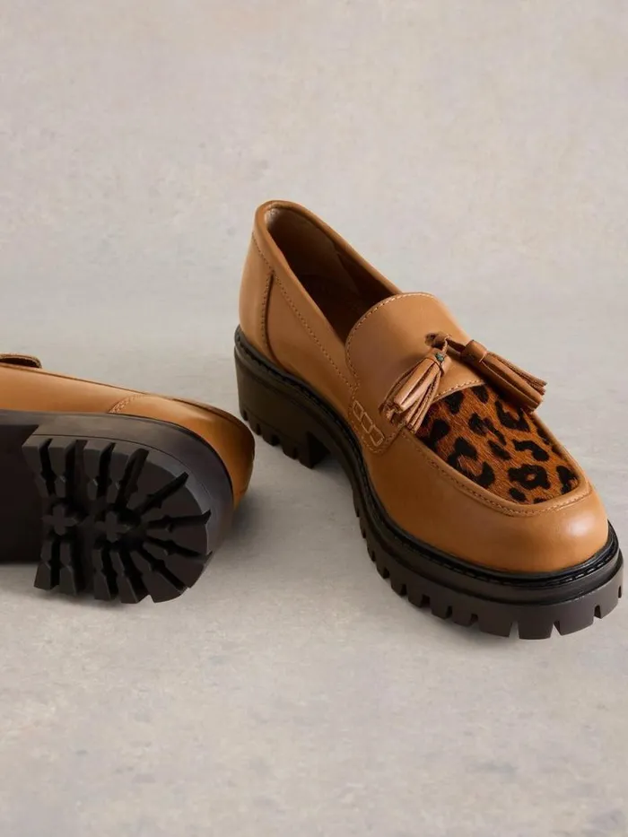 Women Charlie Chunky Loafer Tan Multi White Stuff Shoes