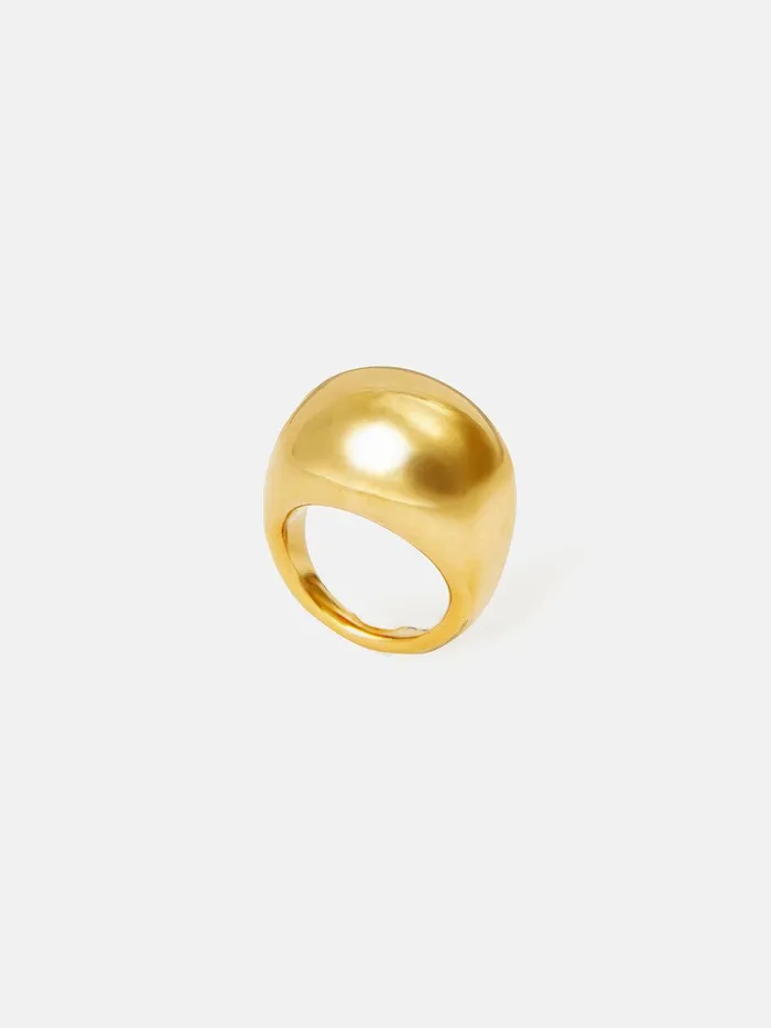 Women Chunky Dome Ring Gold Jigsaw Jewellery
