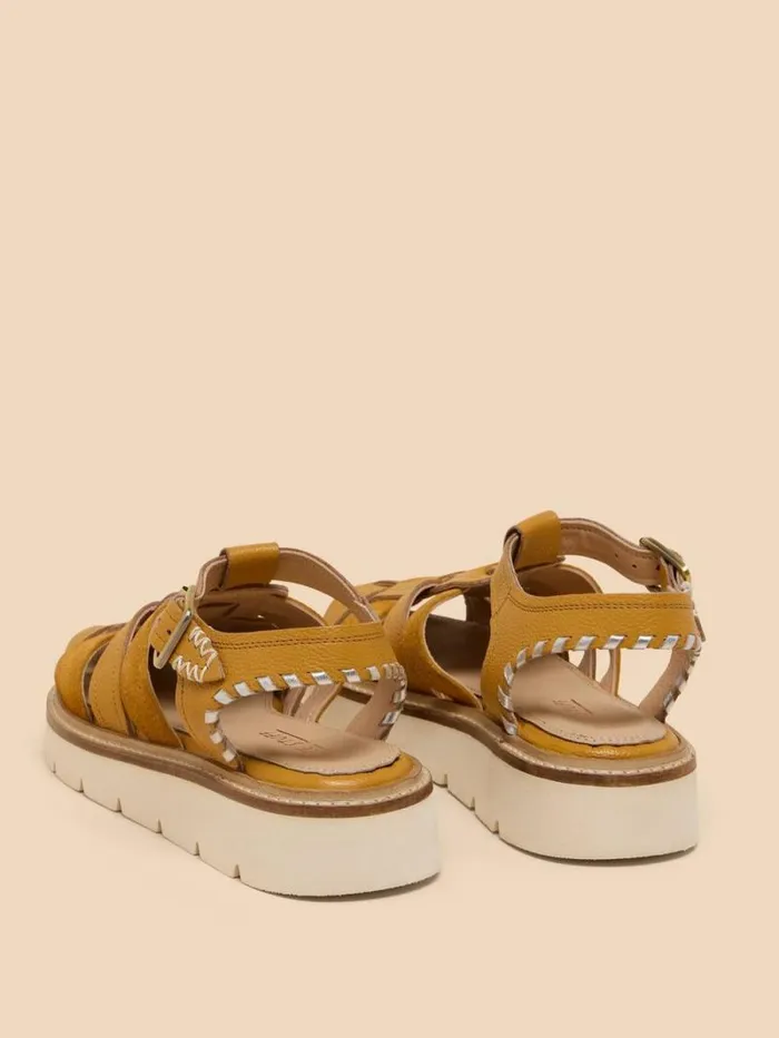 Women Chunky Fisherman Sandal Deep Yellow White Stuff Sandals Women Chunky Fisherman Sandal Deep Yellow White Stuff Sandals