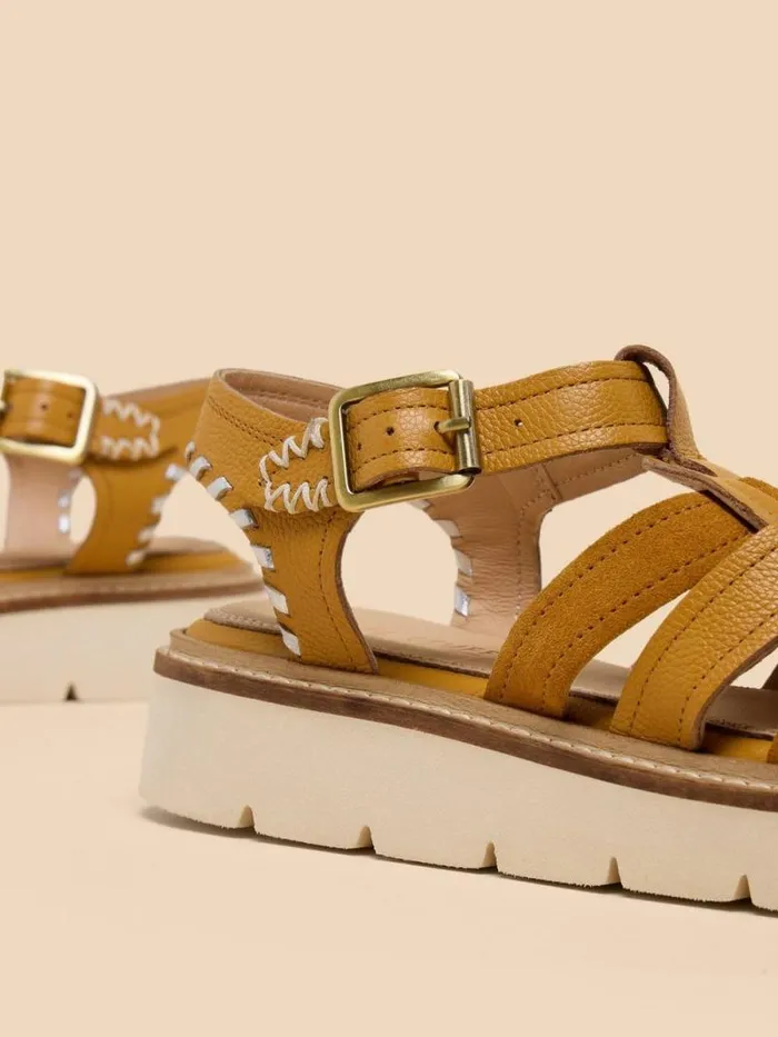 Women Chunky Fisherman Sandal Deep Yellow White Stuff Sandals Women Chunky Fisherman Sandal Deep Yellow White Stuff Sandals