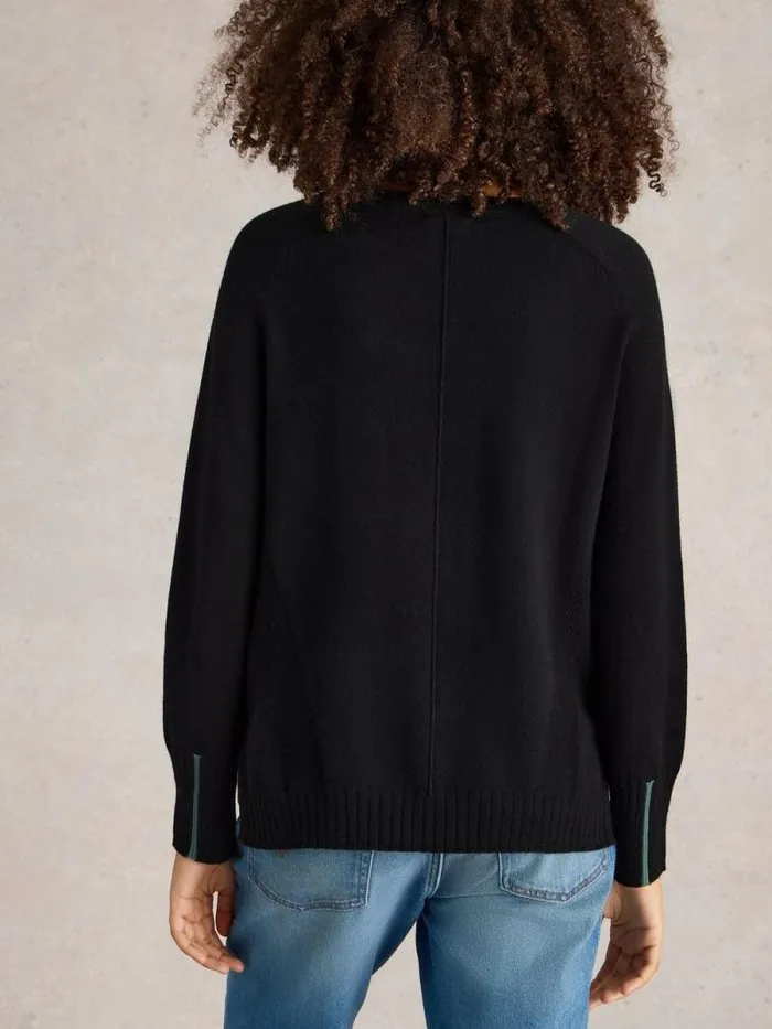 Women CITY JUMPER Pure Black White Stuff Knitwear