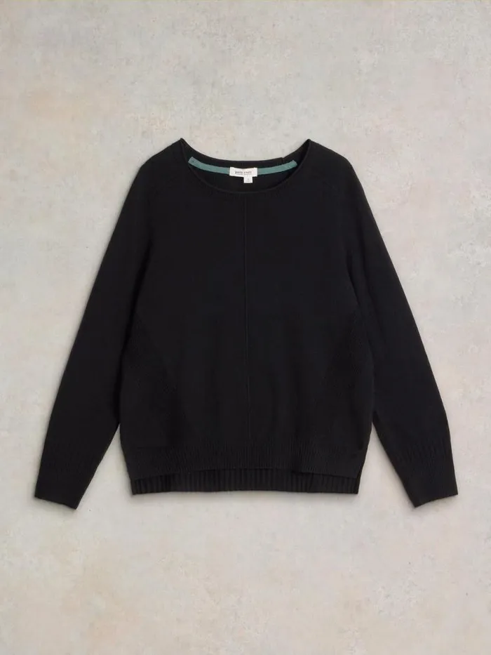 Women CITY JUMPER Pure Black White Stuff Knitwear