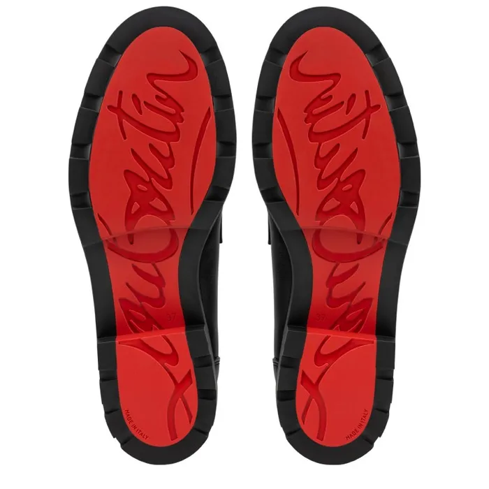 Women CL Moc Lug Loafers 8211 Calf Leather 8211 Black Christian Louboutin Flats and Loafers