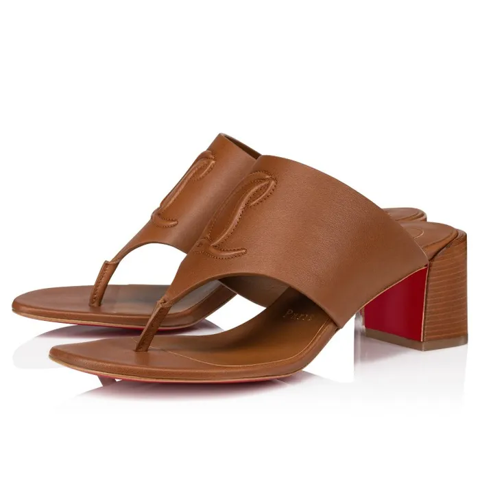 Women CL Tongamule 55 Mm Mules 8211 Calf Leather 8211 Cuoio Christian Louboutin Mules