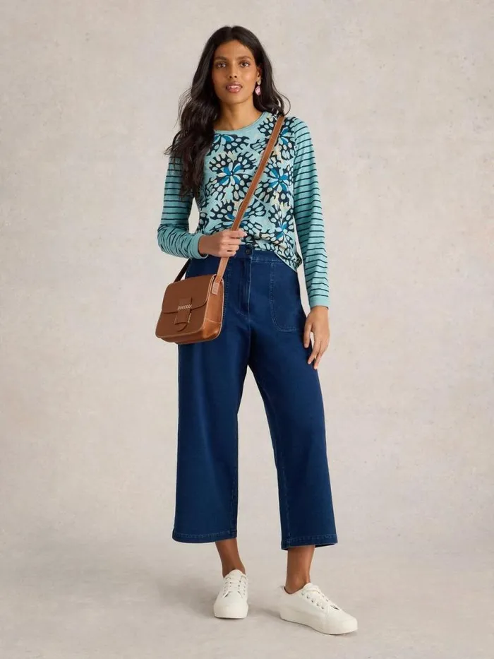 Women CLARA CREW NECK TEE Blue Multi White Stuff Shirts and Blouses Women CLARA CREW NECK TEE Blue Multi White Stuff Shirts and Blouses