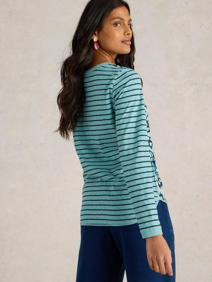 Women CLARA CREW NECK TEE Blue Multi White Stuff Shirts and Blouses Women CLARA CREW NECK TEE Blue Multi White Stuff Shirts and Blouses