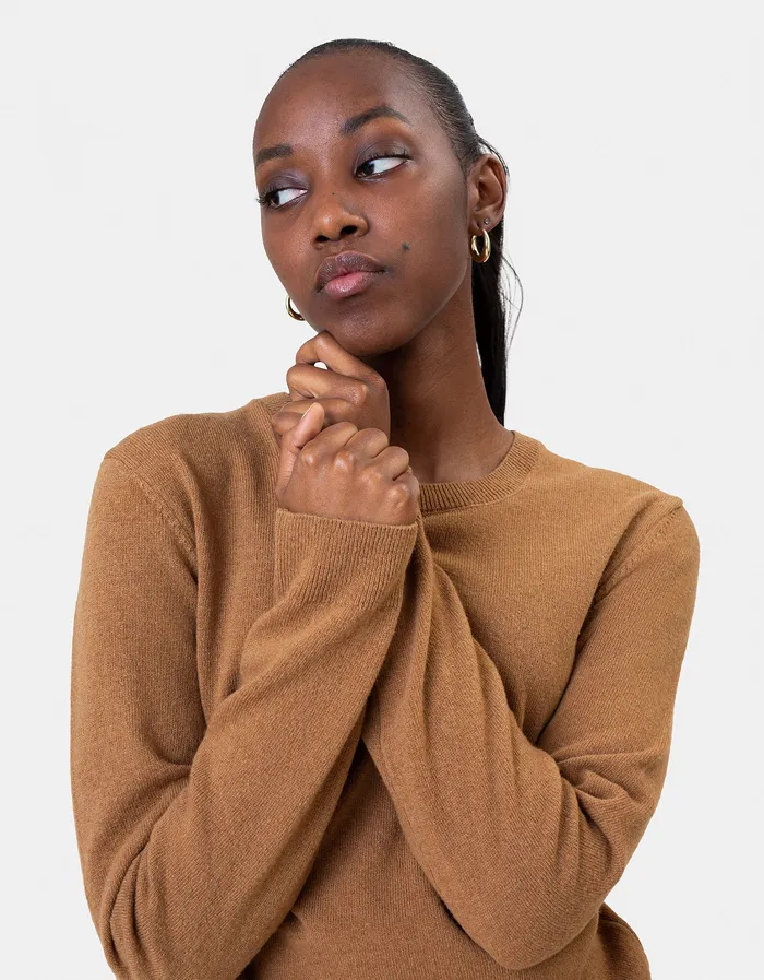 Women Classic Merino Wool Crew 8211 Dusty Olive Women Knit Sweaters Colorfulstandard