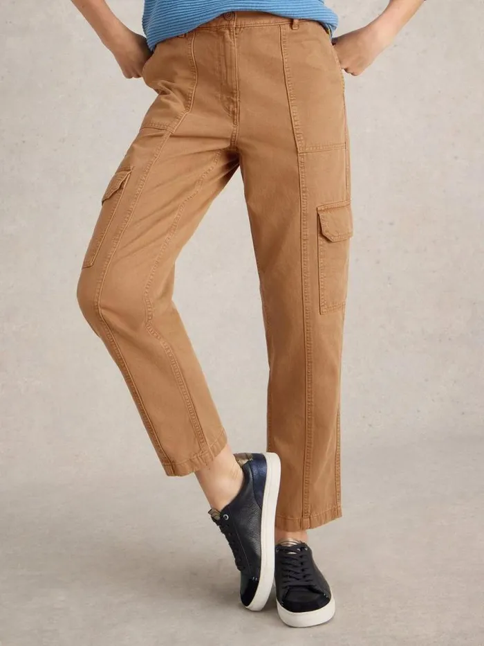 Women Clover Cargo Trouser Mid Tan White Stuff Trousers