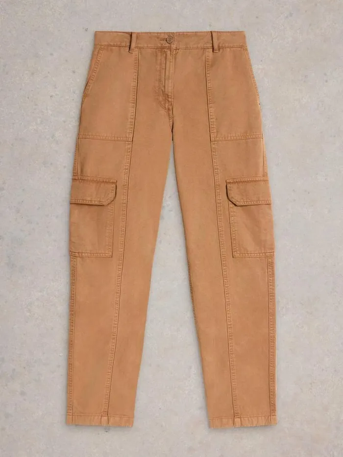 Women Clover Cargo Trouser Mid Tan White Stuff Trousers