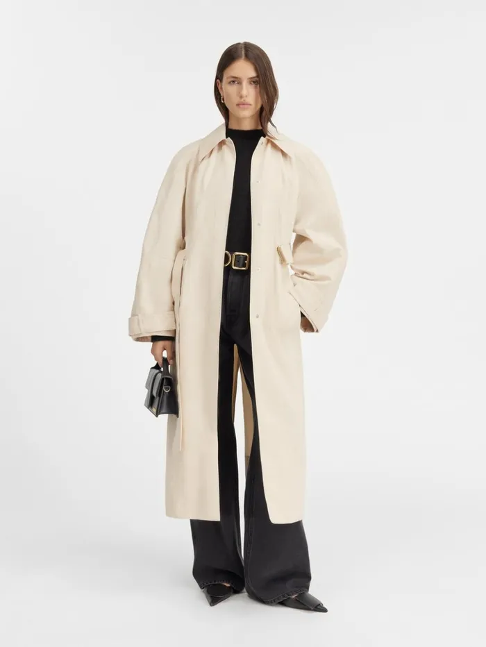Women Coats and Jackets JACQUEMUS The Bari Trench Coat Beige