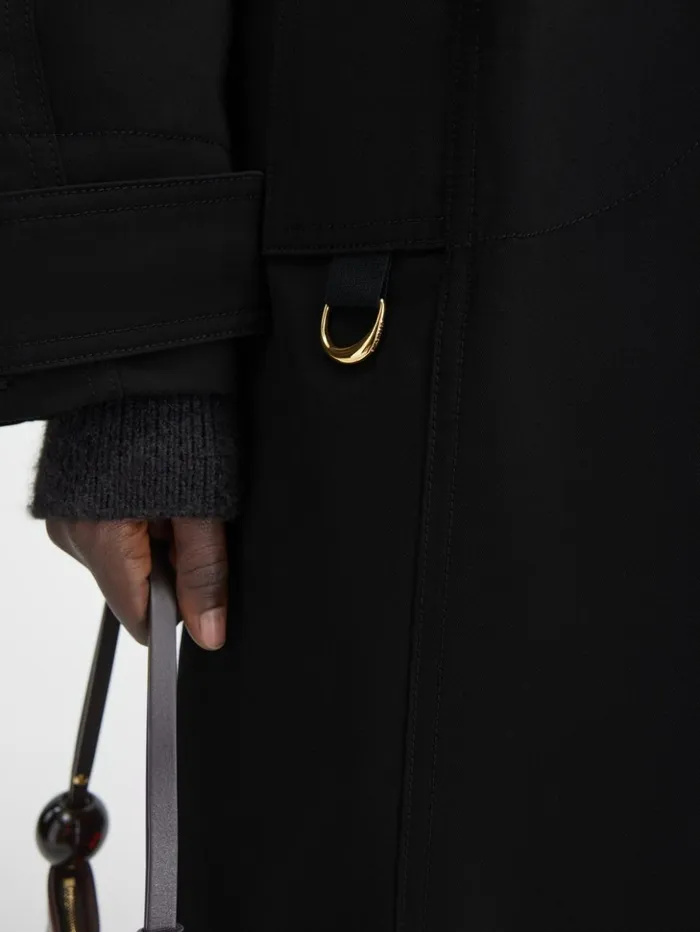 Women Coats and Jackets JACQUEMUS The Bari Trench Coat Black Women Coats and Jackets JACQUEMUS The Bari Trench Coat Black