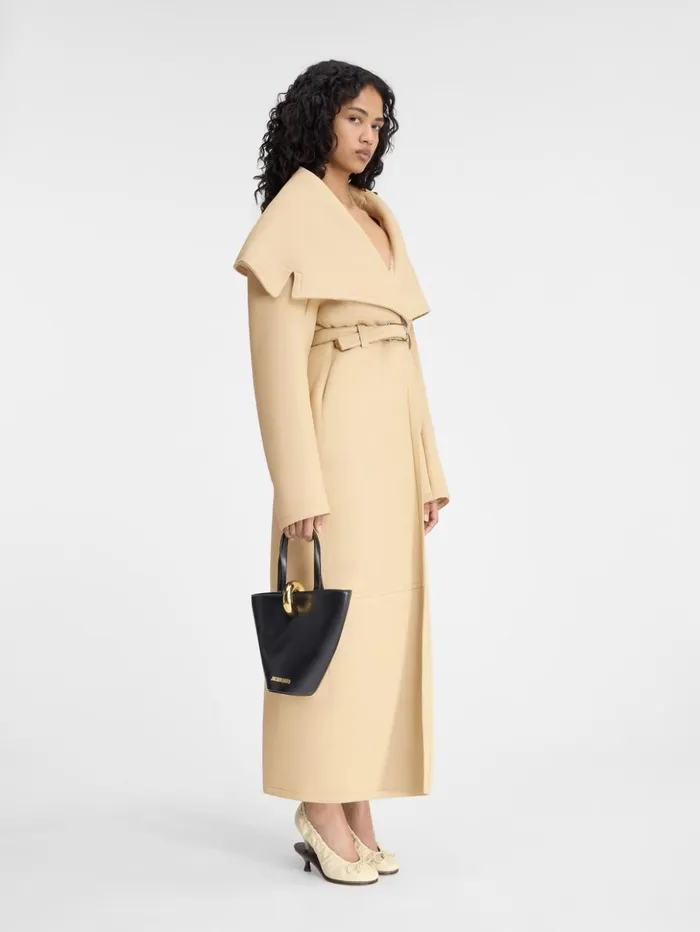 Women Coats and Jackets JACQUEMUS The Telo Coat Pale Yellow Women Coats and Jackets JACQUEMUS The Telo Coat Pale Yellow