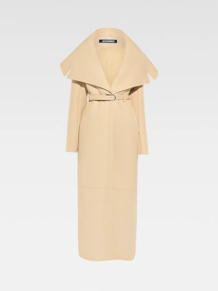 Women Coats and Jackets JACQUEMUS The Telo Coat Pale Yellow Women Coats and Jackets JACQUEMUS The Telo Coat Pale Yellow