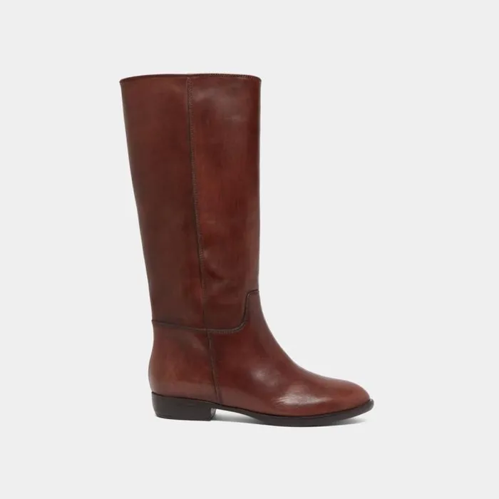Women Cognaccoloured Leather Cognac JONAK Boots Thighhigh Boots