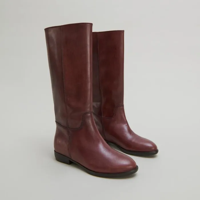 Women Cognaccoloured Leather Cognac JONAK Boots Thighhigh Boots