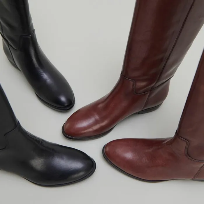 Women Cognaccoloured Leather Cognac JONAK Boots Thighhigh Boots
