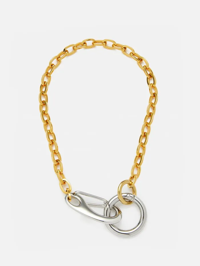 Women Collagerie Two Toned Necklace Gold Jigsaw Jewellery