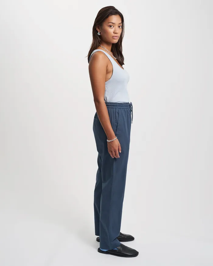 Women Colorfulstandard Organic Twill Pants 8211 Petrol Blue Pants