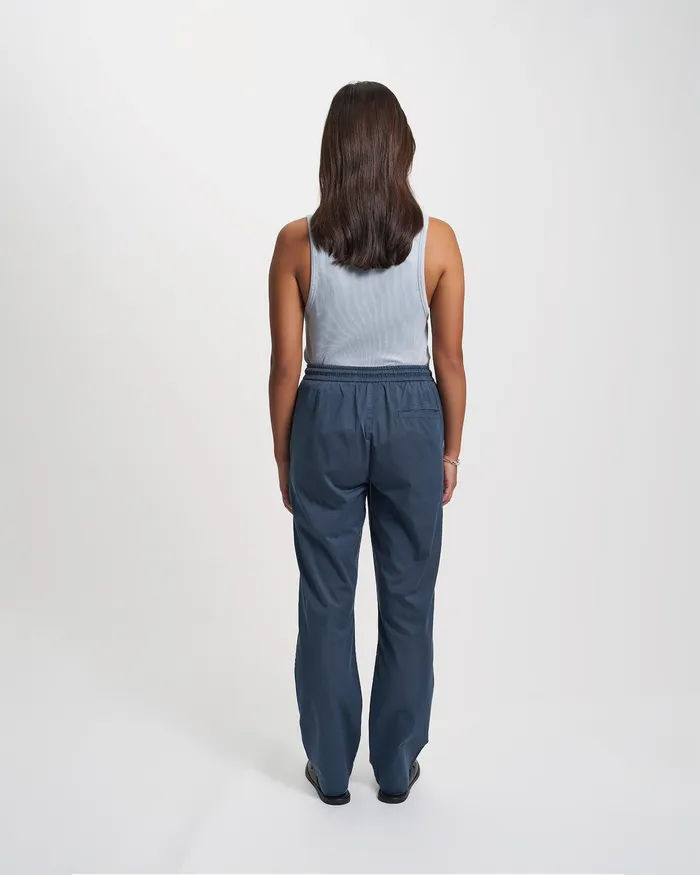 Women Colorfulstandard Organic Twill Pants 8211 Petrol Blue Pants