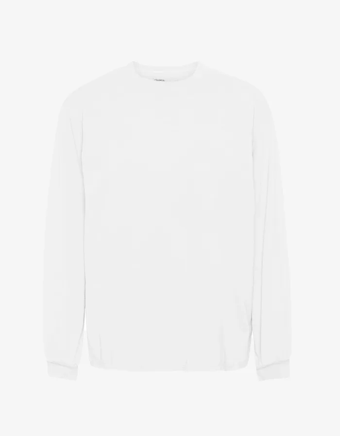 Women Colorfulstandard Oversized Organic LS TShirt 8211 Optical White Long Sleeve Tops