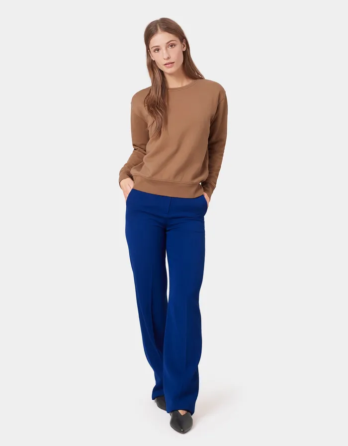Women Colorfulstandard Women Classic Organic Crew 8211 Steel Blue Crewneck Sweatshirts